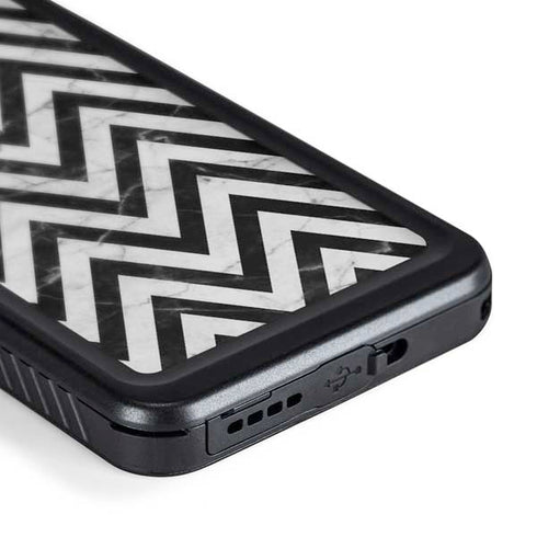 Chevron Marble Galaxy S24 Plus Waterproof Case
